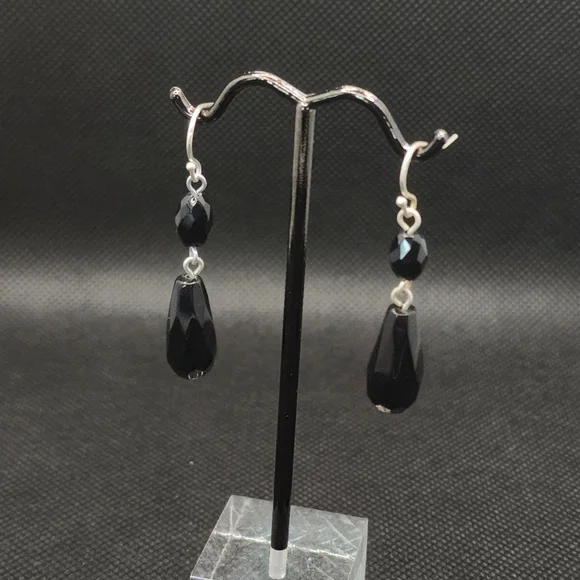 Vintage Sterling Silver Black Jewelry Set 1960s - Picture 2 of 6